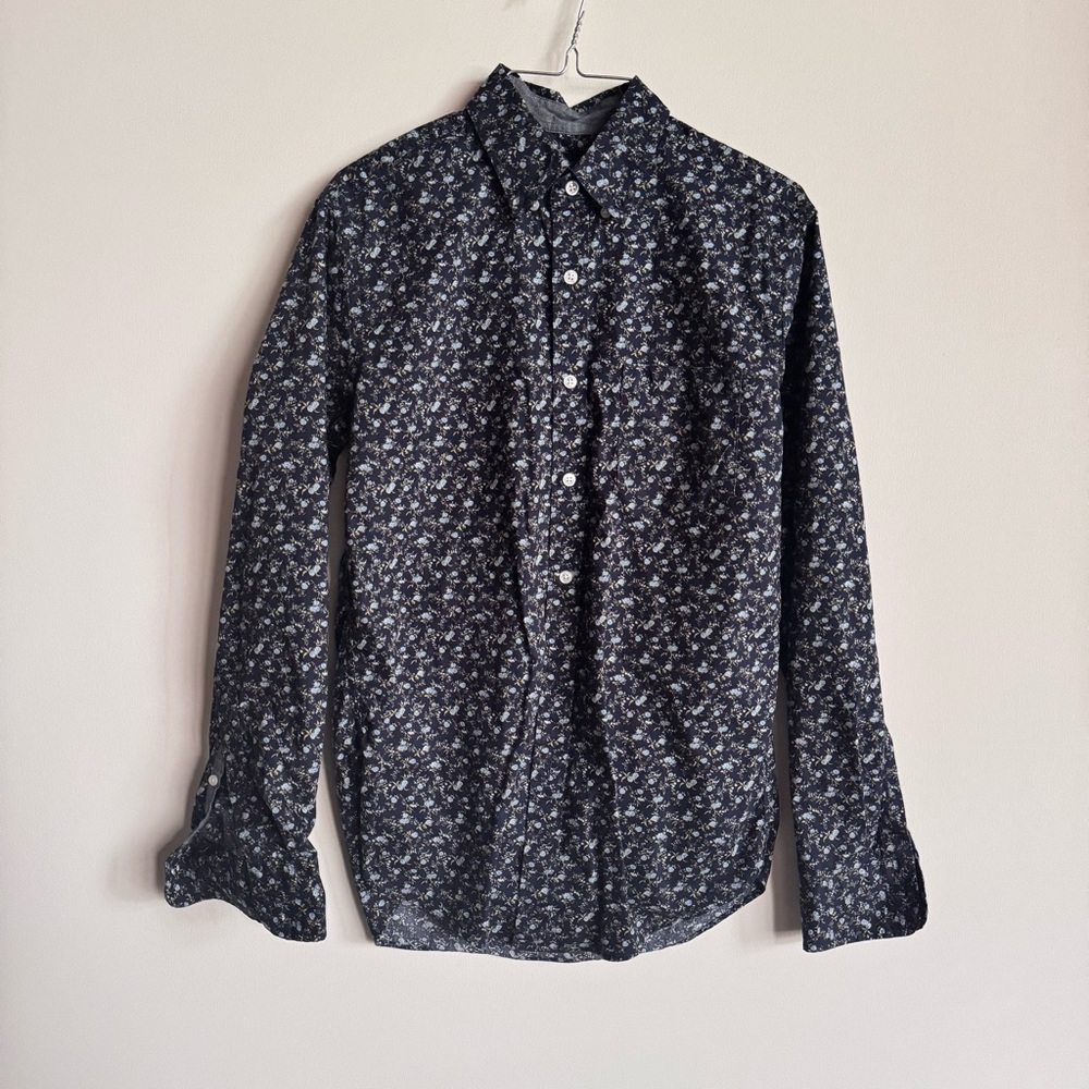 J. Crew Blue Floral Button Down Shirt